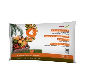 Rudeninės trąšos 15 kg. VEJAI, VAISMEDŽIAMS, DEKORATYVINIAMS AUGALAMS