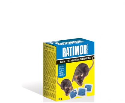 RATIMOR. Pasta pelėms/žiurkėms 150 g. Efektyvūs ir patikimi nuodai nuo pelių ir žiurkių. Paruoštas naudojimui masalas