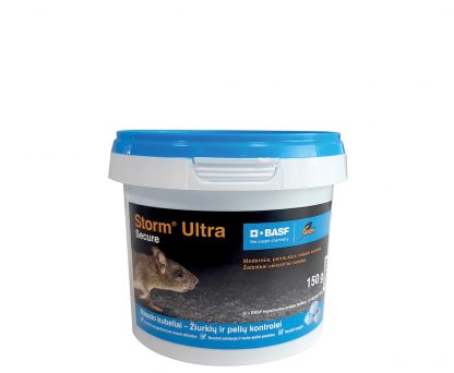 STORM ULTRA SECURE. Masalo kubeliai pelėms žiurkėms 150 g. Efektyvūs ir patikimi nuodai nuo pelių ir žiurkių.
