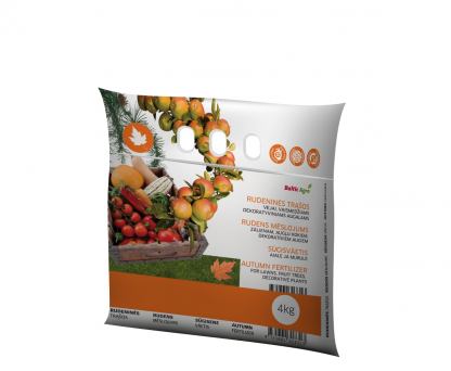 Rudeninės trąšos 4 kg. VEJAI, VAISMEDŽIAMS, DEKORATYVINIAMS AUGALAMS