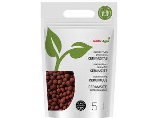 Dekoratyvus drenažinis keramzitas (raudonas) 5 L. Drenažinio keramzito granulės.