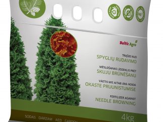Trąšos nuo spyglių rudavimo 4 kg. Šios trąšos skirtos tręšti ankstyvą pavasarį ir/arba vėlyvą rudenį.