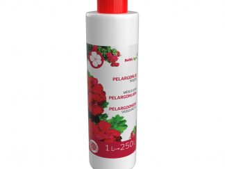 Pelargonijų 1 L. Skystos trąšos, skirtos gausiam ir ilgam pelargonijų žydėjimui. Gėlėms augančioms lauke. Augančioms viduje
