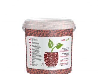 Dekoratyvus drenažinis keramzitas (raudonas) 2 L. Drenažinio keramzito granulės.
